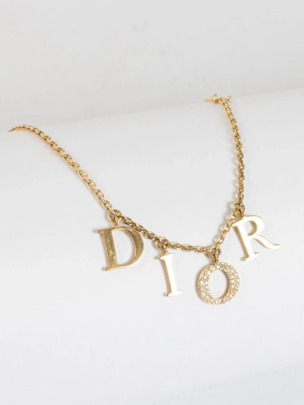 Dior Gold Letter Charm Necklace with Pavé O and Star Accent - Picture 2 of 3